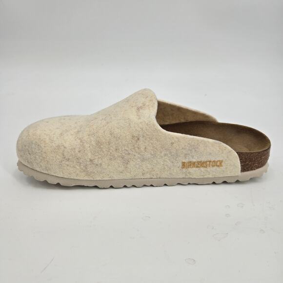NIB Birkenstock Amersterdam 39 8-8.5 Wool Clog Slides Mules Eggshell Cream White - Picture 7 of 11